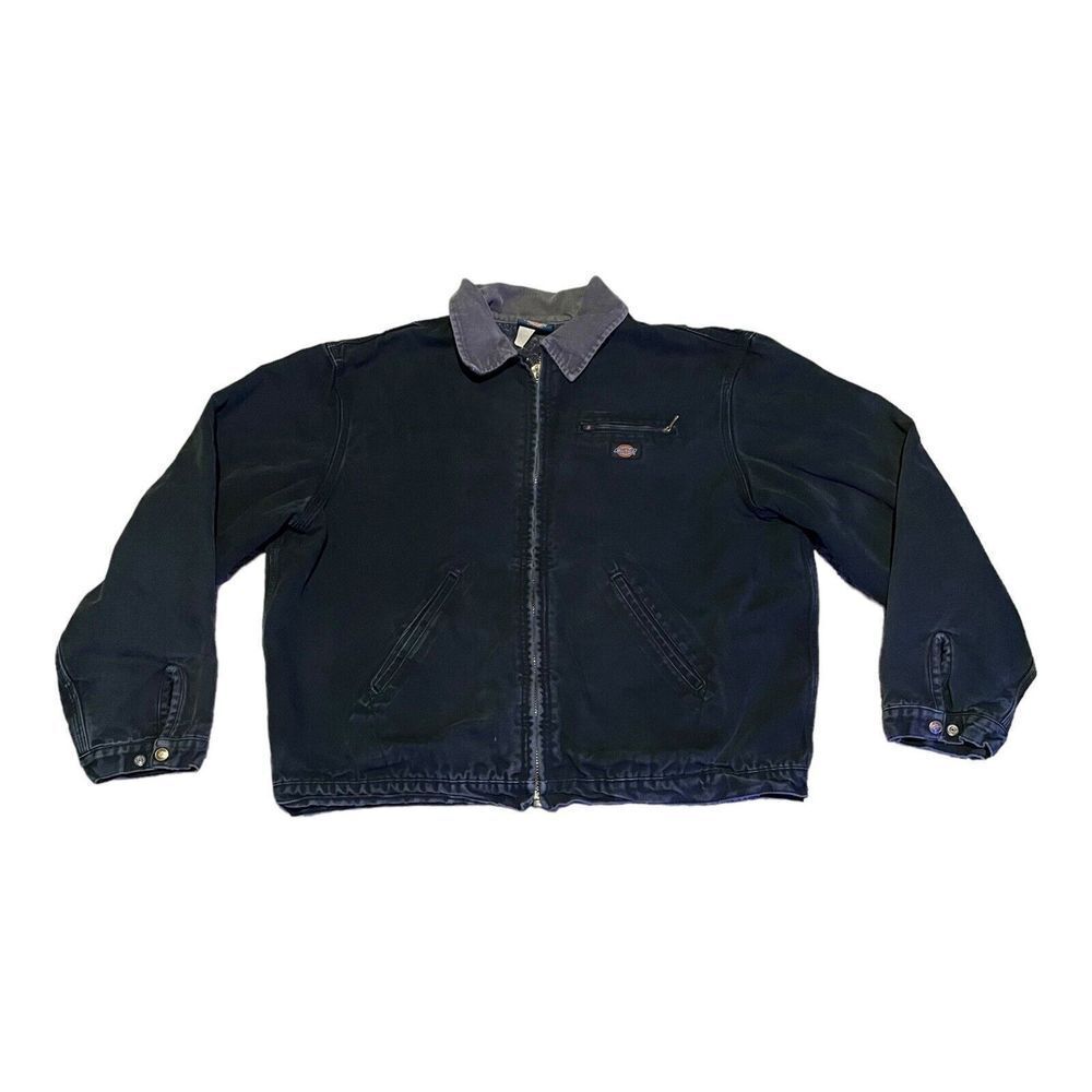Vintage Men's Dickies Detroit Work Jacket Blanket Lined Black Size XXL Workwear
